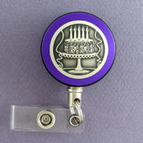 Purple Cake Badge Reel for Party Planner