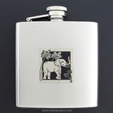 Asian Elephant 6 Oz Drinking Flasks