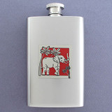 Elephants Hip Flask 4 Oz. Stainless Steel