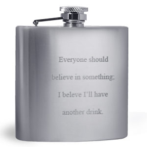 Stainless Steel Flasks Engraved in Front
