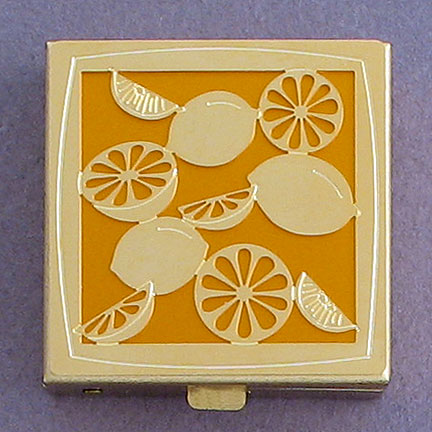 Lemon Vitamin Box - Citrus Aluminum with Gold Design