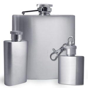 Plain Stainless Steel Flasks for Engraved Messages
