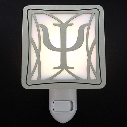 Brushed Silver and White Night Light - Psychology