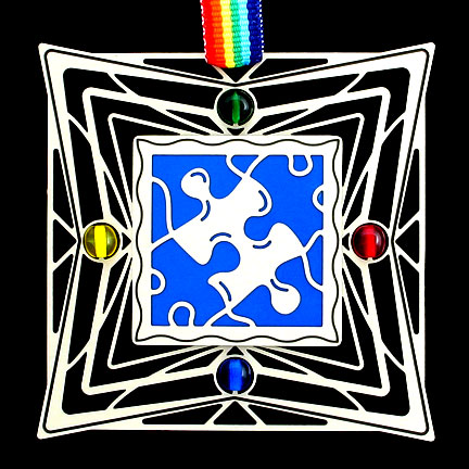 Rainbow Jigsaw Puzzle Autism Ornament