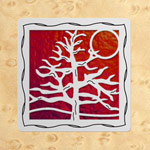 Maple - Silver - Red Glass