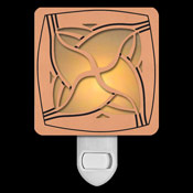 Copper with Amber Stained Glass Night Light - Twist